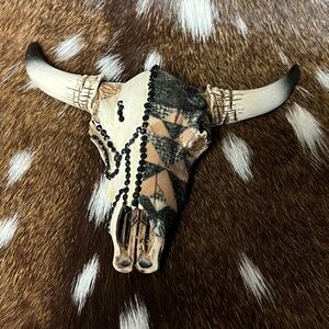 Decorative Mini Bull Skull Wall Accent